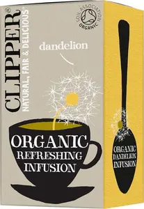 Clipper Organic Dandelion Tea Bags | 120 Dandelion Leaf Infusion Teabags (6 X Boxes Of 20) | Bulk Buy For Home & Catering | Caffeine-Free Herbal Tea