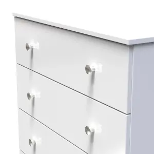 Yarmouth Ready assembled White 4 Drawer Chest (H)875mm (W)740mm (D)390mm