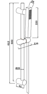 Invena Gold Finishing Shower Set Bathroom Bar Wall Column Replacement Movable Handle