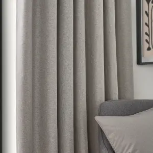 furn. Dawn 100% Blackout Thermal Linen Pencil Pleat Curtains, 229 x 229cm