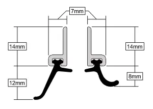 Stormguard Heavy Duty Metal Around Door Seal ADS, 4x1028, 1x914 mm in Silver