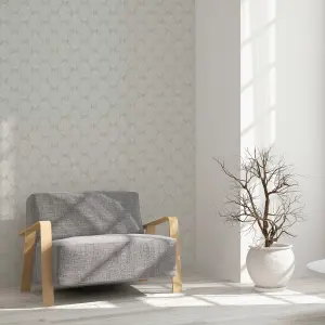 Arthouse Scandi Leaf Grey Wallpaper