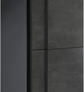 Debarr 4 Door Sliding Wardrobe Zipcode Design Finish: Artisan Oak/Dark Grey