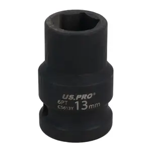 13mm Metric Shallow Impact Impacted European Style Socket 1/2" Drive 6 Sided