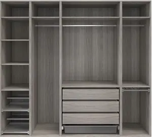 Goodhome Atomia Freestanding Grey Oak Effect Chipboard Wardrobe, Clothing & Shoes Organiser (h)2250mm (w)2500mm (d)580mm