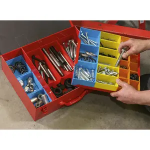 Durable 27 Compartment Metal Storage Case for Tools and Components