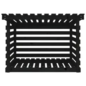 Berkfield Firewood Rack Black 108x73x79 cm Solid Wood Pine