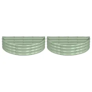 Semicircular Galvanised Steel Raised Garden Beds - 120cm x 60cm - Pack of 2