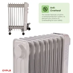 Oypla Electrical 2000W 9 Fin Portable Oil Filled Radiator Electric Heater