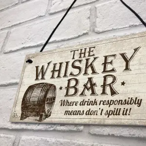 Red Ocean Vintage Whisky Bar Plaque Hanging Rustic Sign Home Bar Pub Man Cave Birthday Gift For Him