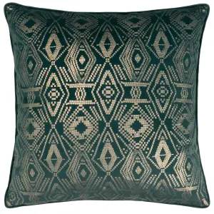 Paoletti Tayanna Geometric Foil Printed Piped Polyester Filled Cushion