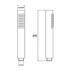 Chrome Shower Head Pencil Round Universal Handheld Handset