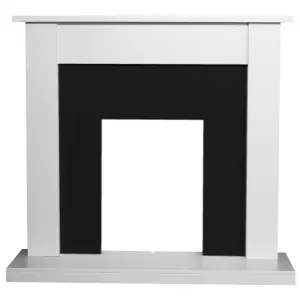 Adam Sutton Fireplace in Pure White & Black, 43 Inch