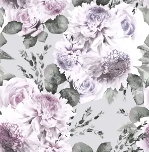 Boutique Garland Lilac Floral Smooth Wallpaper Sample