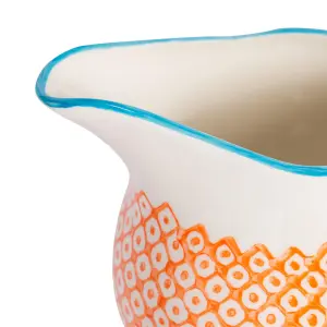 Nicola Spring - Hand-Printed Milk Jug - 300ml - Orange