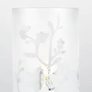 ValueLights Modern Floral Design Glass And Polished Chrome Touch Bedside Table Lamp