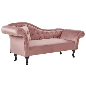 Left Hand Chaise Lounge Velvet Pink LATTES