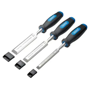 Draper Soft Grip Bevel Edge Wood Chisel Set (3 Piece) 31306