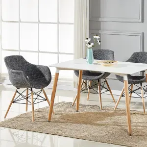 Single Olivia Fabric Dining Chair Upholstered Dining Room Chairs, Grey