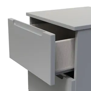 Milan Ready assembled Grey 5 Drawer Bedside chest (H)1067mm (W)370mm (D)390mm