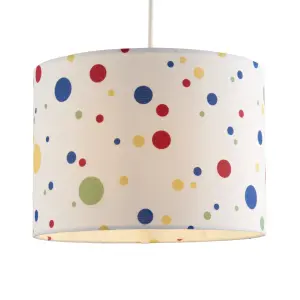 Printed Multicolour Polka dot Light shade (D)25cm