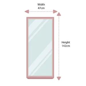 Melody Maison Tall Grey Wall Leaner Mirror 47cm x 142cm