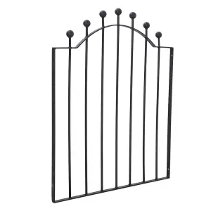 Galvanised & Powder Black Coated Mental Garden Fence Gate Arched Top Design H 103 x W 86 cm