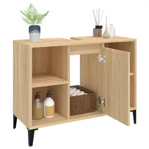 Berkfield Sink Cabinet Sonoma Oak 80x33x60 cm Engineered Wood