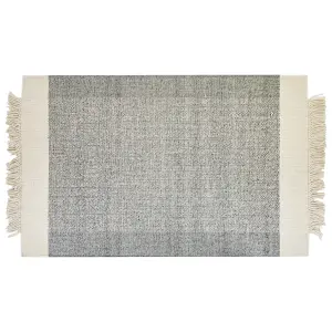 Wool Area Rug 140 x 200 cm Grey and Off-White TATLISU