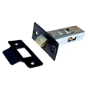 MORTICE TUBULAR LATCH 2.5" 63mm x 1 Internal BLACK