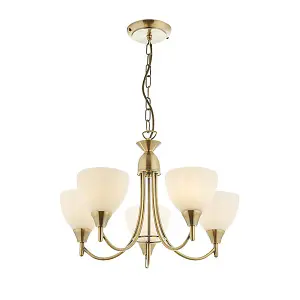 Aboura Antique Brass 5 light Ceiling Pendant