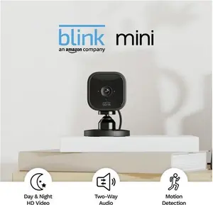 Blink Mini Indoor Plug-In CCTV Smart Security Camera - Black