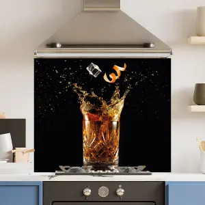 Premium 90cm x 75cm 6mm  Glass Old Fashioned Kitchen Splashback Various Sizes Toughened - 90 cm