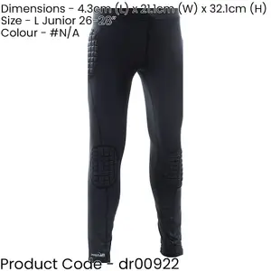 JUNIOR 26-28 Inch Padded Goal-Keeping Baselayer Trousers - EVA Hip & Leg Bottoms