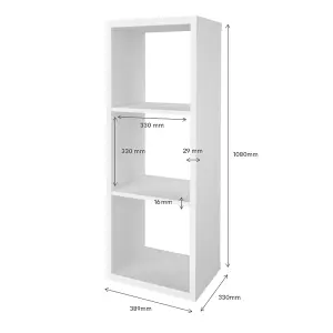 GoodHome Mixxit White Freestanding 3 shelf Rectangular Shelving unit, (H)1080mm (W)389mm