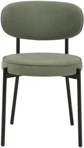 DUSK Mia Set Of 2 Dining Chairs - Matte Velvet - Sage Green