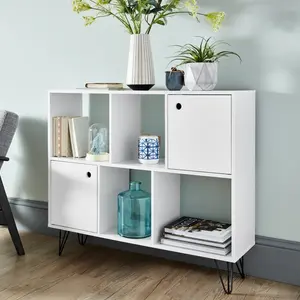 Azeil Bookcase White/White