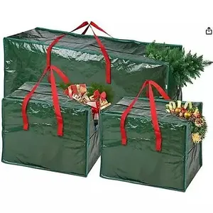 3 Pack Large Christmas Storage Zip Bags For Xmas Tree Decorations Baubles Lights