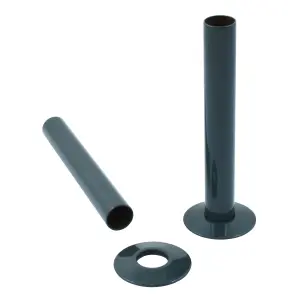 Right Radiators Radiator Pipes and Collars Easy Fit Packs 180mm Pipes Anthracite