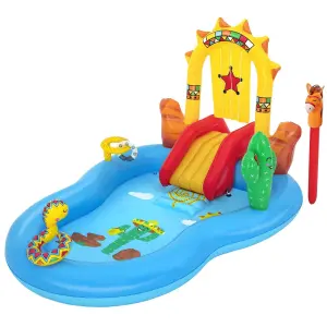 Bestway Wild West Play Centre Children's Paddling Pool with Slide for Outdoor Fun