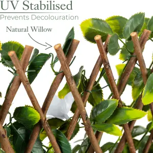 Expanding Artificial Trellis Leaf Flower Garden Screening Fence 1m x 2m Christow