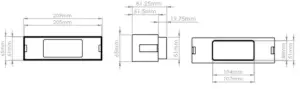 110mm x 54mm to 204mm x 60mm Rectangular White Airbrick Adaptor