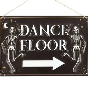 Something Different Dance Floor Metal Hanging Sign Black/White/Gold (One Size)