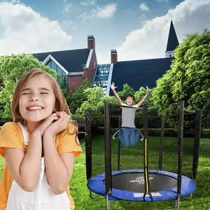 8FT Trampoline With Outer Netting in Blue