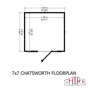 Shire Chatsworth 7x7ft Summerhouse Single Door 12mm T&G