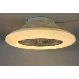 Crystiana Ceiling Fan with LED Lights White