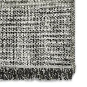 Plaid Flat Weave Easy Clean Rug - Silver - 120x170