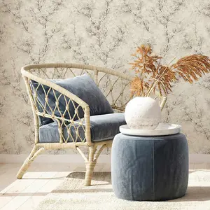 Forest Wallpaper Cosy & Relax New Walls A.S. Création Non-Woven Wallpaper 10.05 m x 0.53 m Creme Grey White