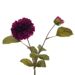 Hill Interiors Dahlia Deep Purple Stem Faux Plant