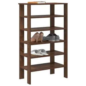 Berkfield Shoe Rack Brown Oak 61x32x105 cm Engineered Wood